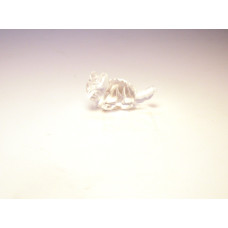 Dinosaur (Triceratops) Carved Fetish Bead 0.75 Inch - Clear Quartz