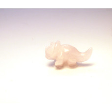 Dinosaur (Triceratops) 1 Inch Figurine - Rose Quartz