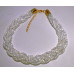 Braided Mesh Crystal Necklace with Lobster Claw clasp and 3 inch drop- Clear