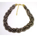 Braided Mesh Crystal Necklace with Lobster Claw clasp and 3 inch drop- Navy